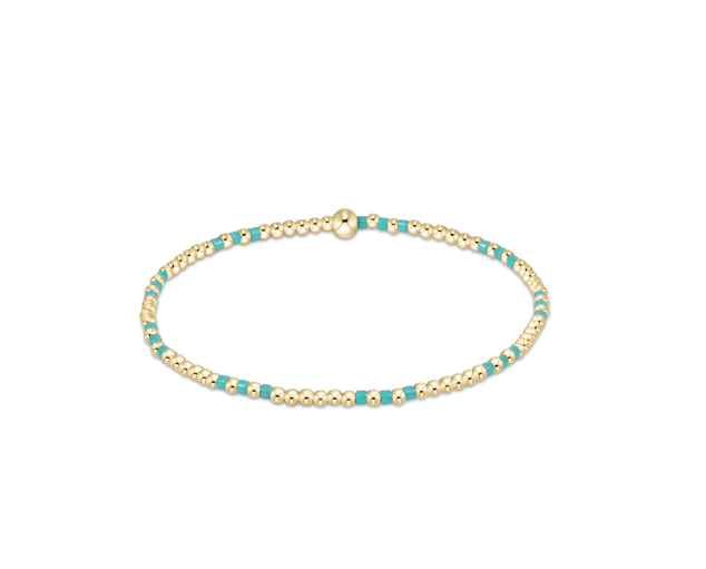 Hope Joy Pattern 2mm Bead Bracelet | Turquoise