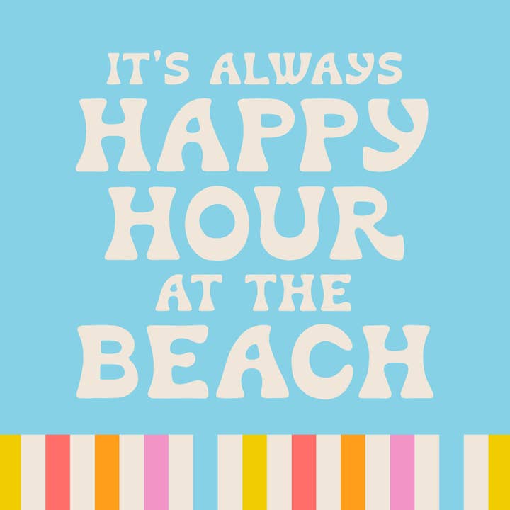 Cocktail Napkins | Happy Hour At the Beach