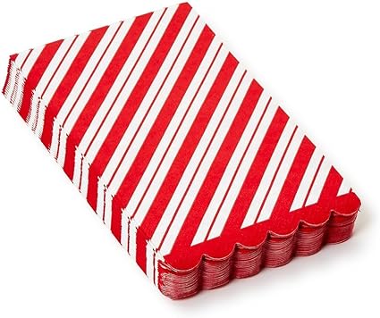 Peppermint Twist Dinner Napkin/Guest Towel | Scalloped Edge