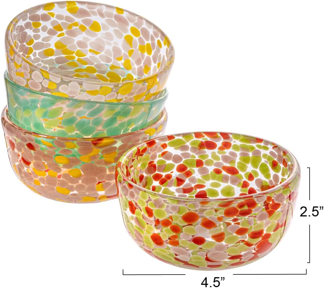 Glass Bowl w Pattern (Assorted)