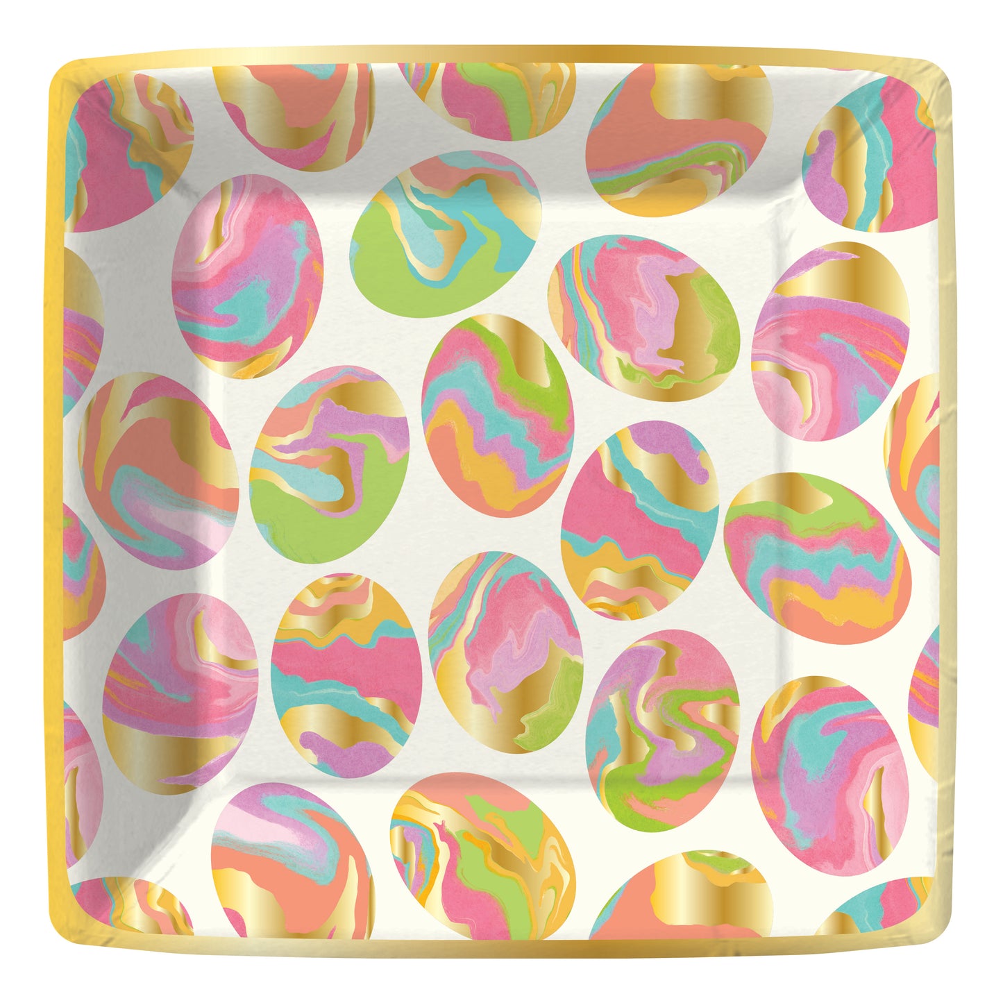 Paper Dinner Plates | Marbled Easter Eggs