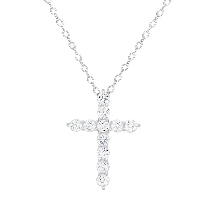 Necklace | Sterling Silver | Cubic Zirconia | Cross