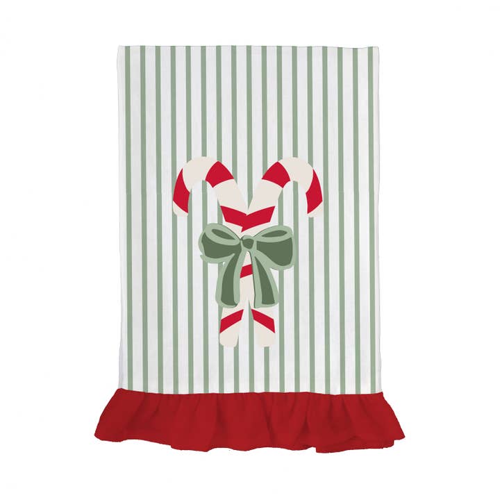 Tea Towel | Candy Cane Embroidered