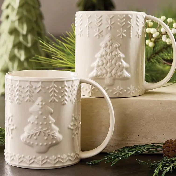 Embossed Mug - Tree Snowflake