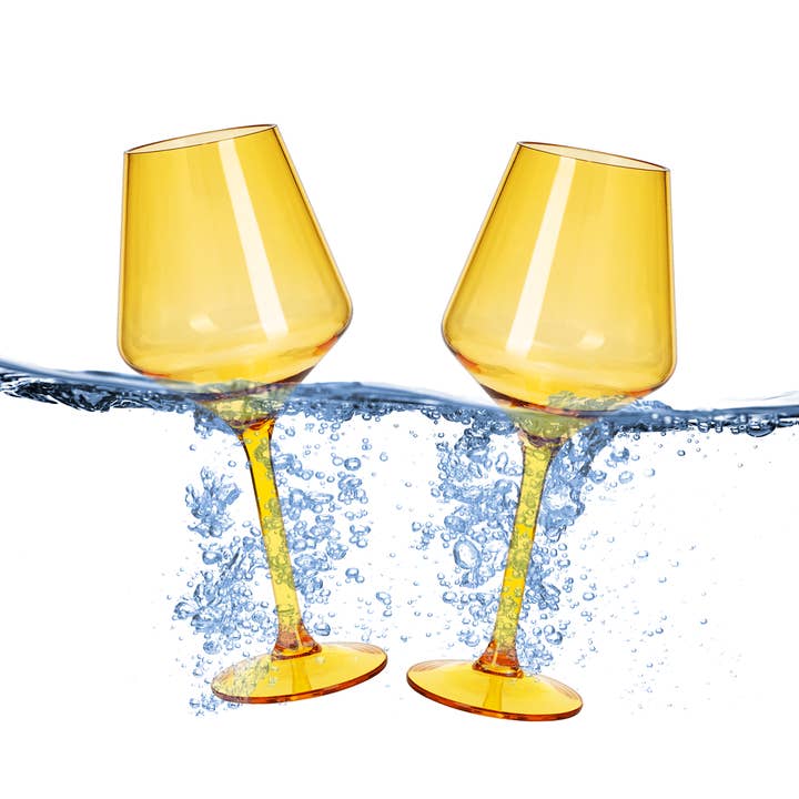 Unbreakable Floating Wine Glass | Yellow