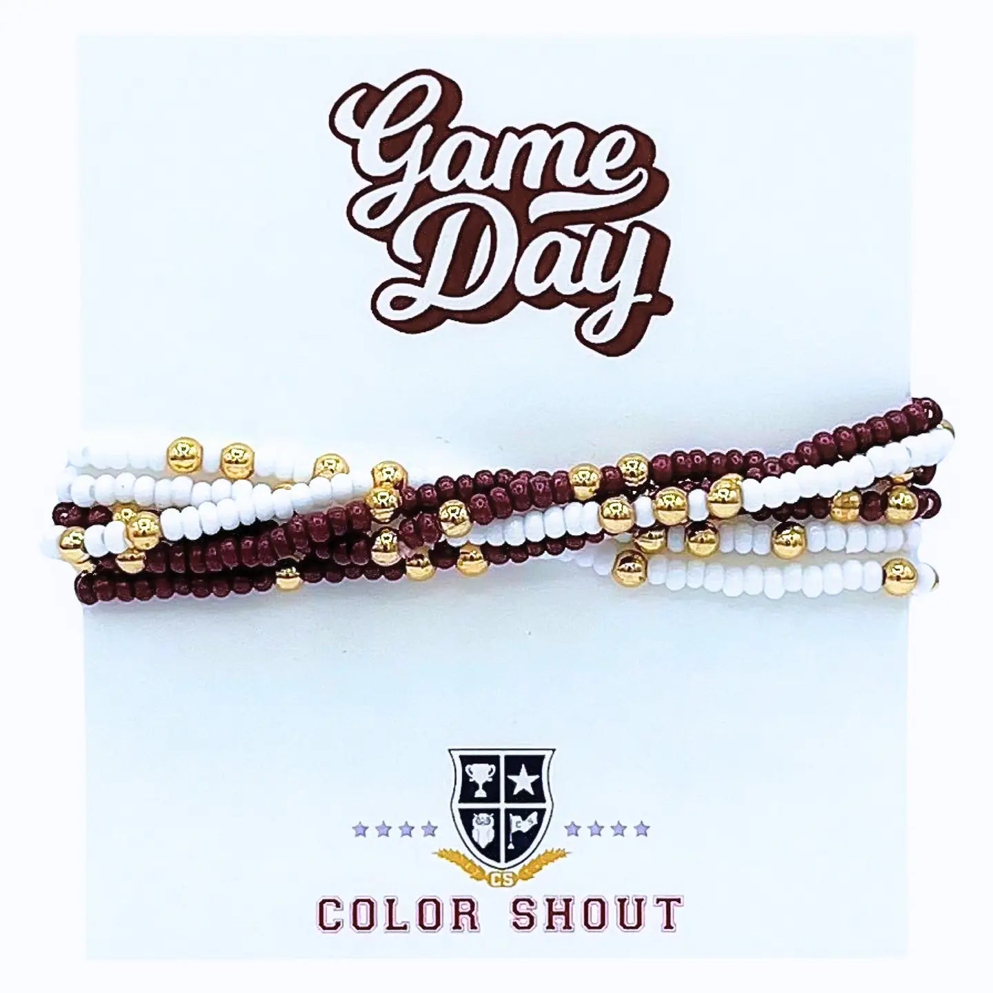 Gameday Bracelet Set | Maroon/White