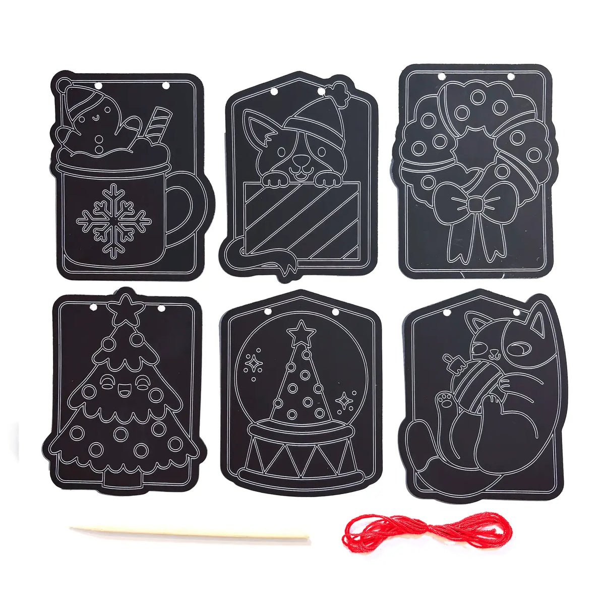 Mini Scratch & Scribble Window Banner Kit - Festive Friends