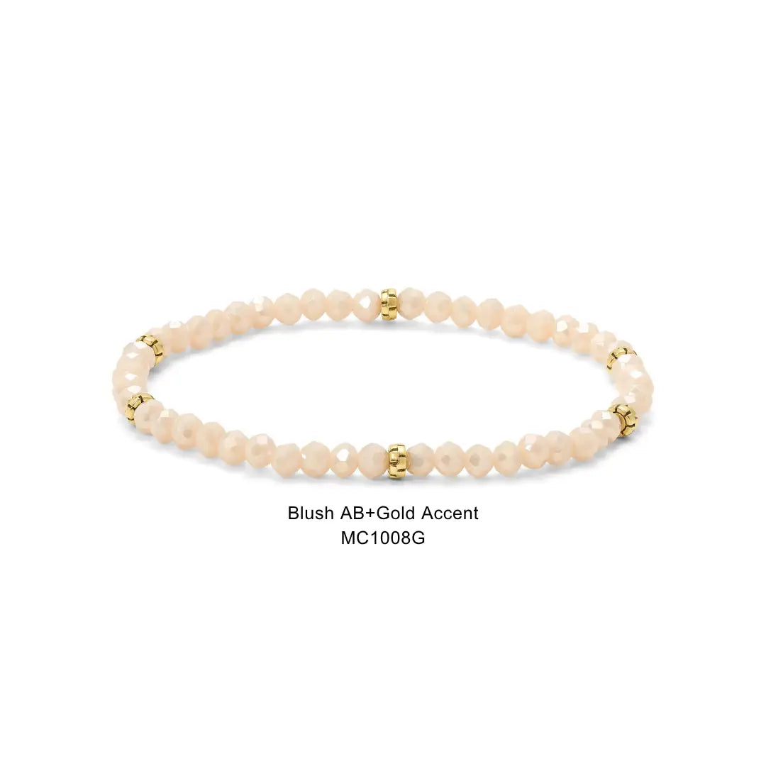 Gem Bracelet - Blush w/Gold Accents