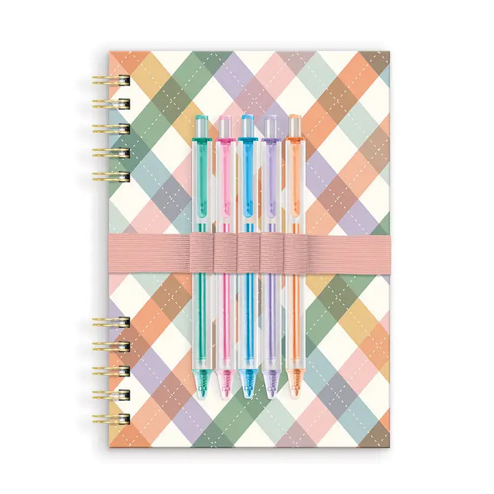 As If Argyle | Harper Split-Spiral Notebook & Pen Set