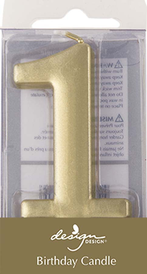 Birthday Candles | Gold Metallic Numeric | Assorted