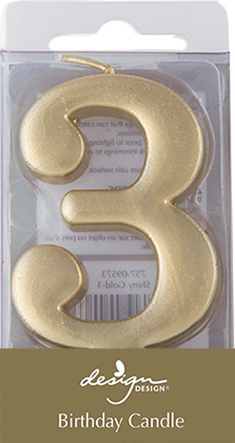 Birthday Candles | Gold Metallic Numeric | Assorted