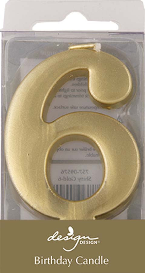 Birthday Candles | Gold Metallic Numeric | Assorted