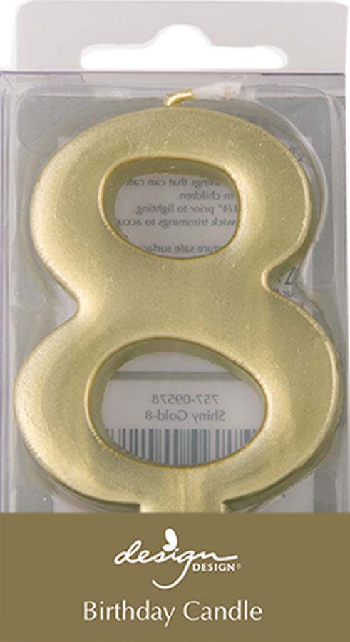 Birthday Candles | Gold Metallic Numeric | Assorted