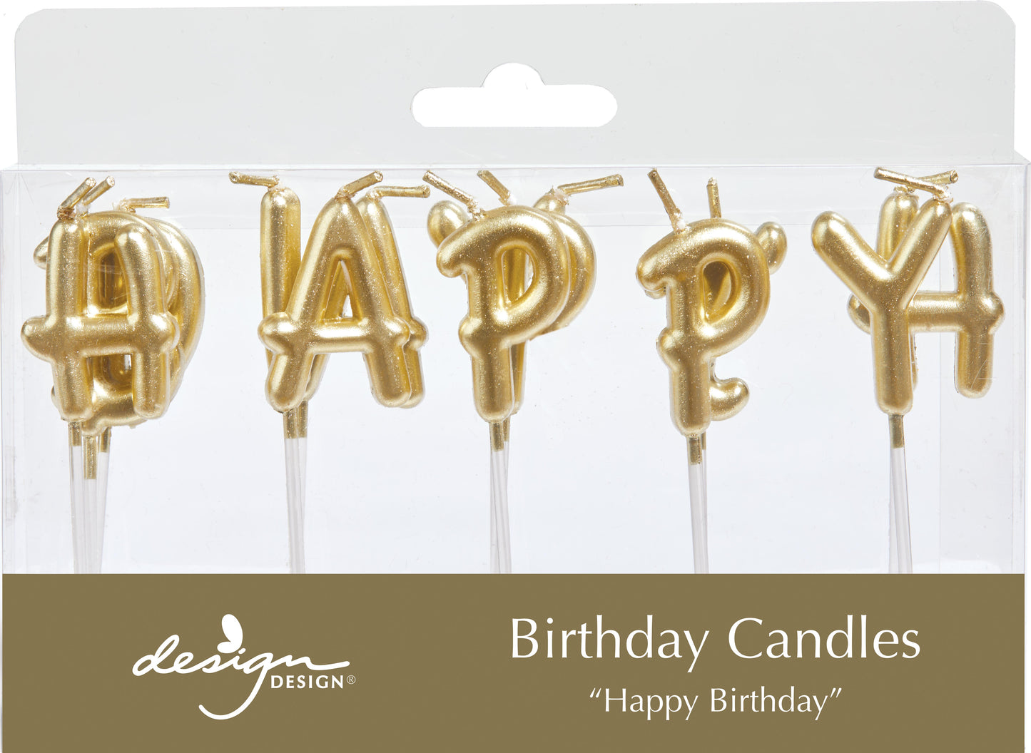 Birthday Candles | Sculpted Birthday Letters | Gold