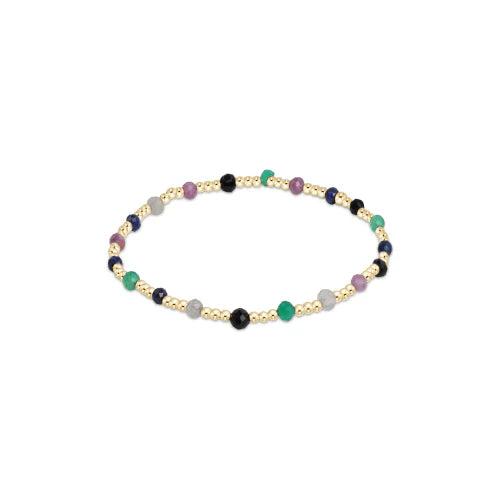 *RETIRED* Extends | Gemstone Gold Sincerity Pattern 3mm Bead Bracelet | Hot Mess Fall Winter