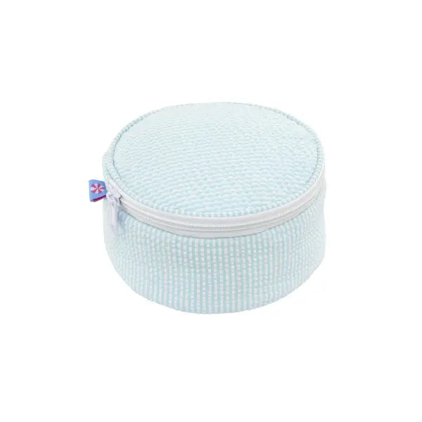 6" Button Bag | Mint Seersucker