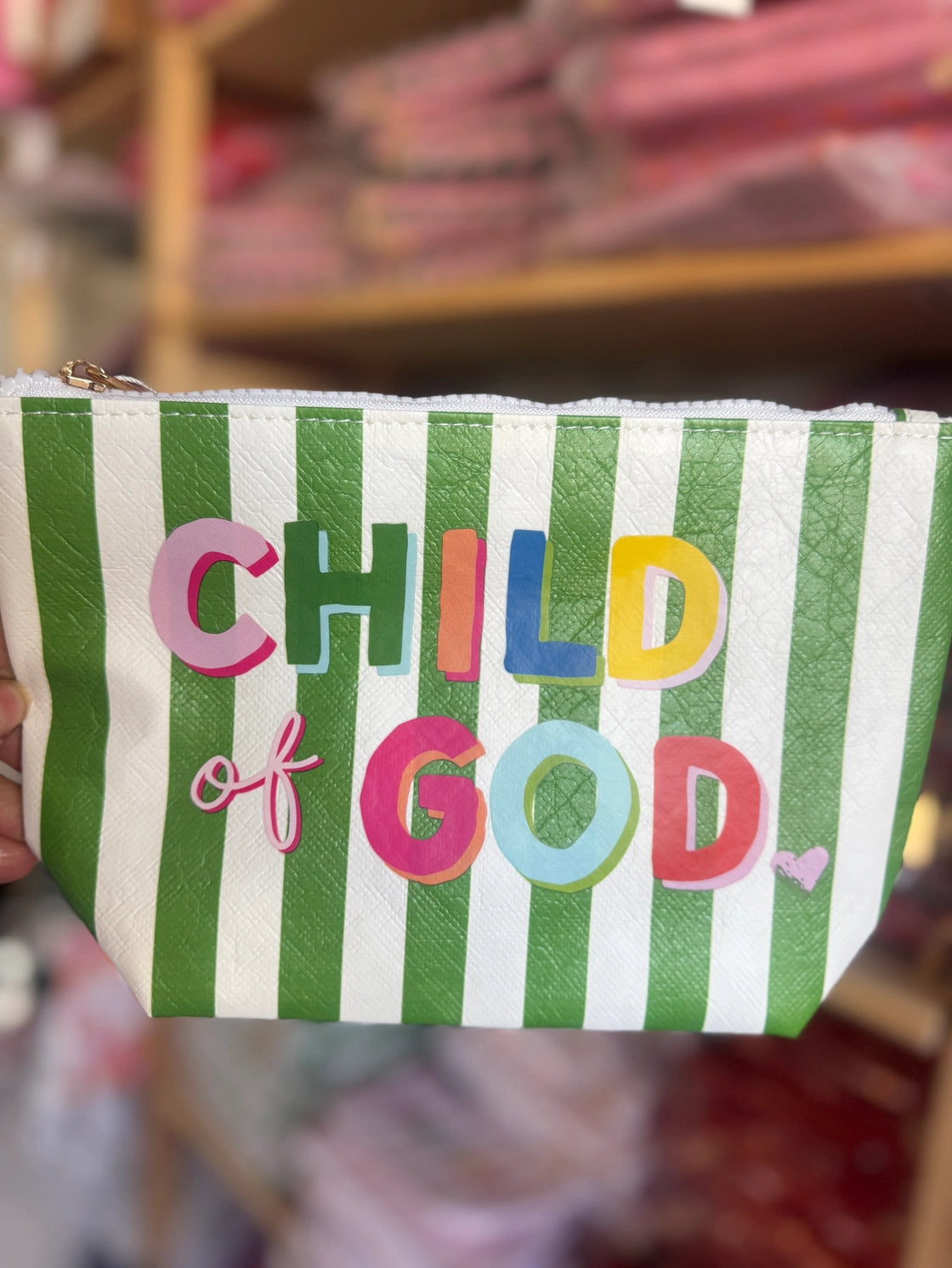 Green Stripe Child of God Pouch