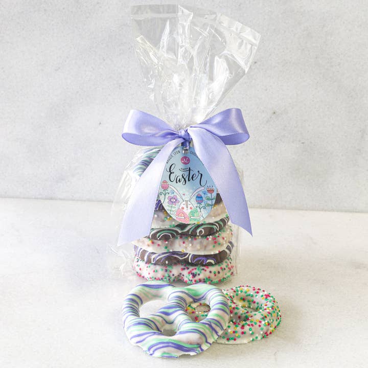 Easter Chocolate Covered Pretzel Stack