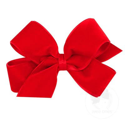 Medium Classic Velvet Bow with Satin Lining | Red