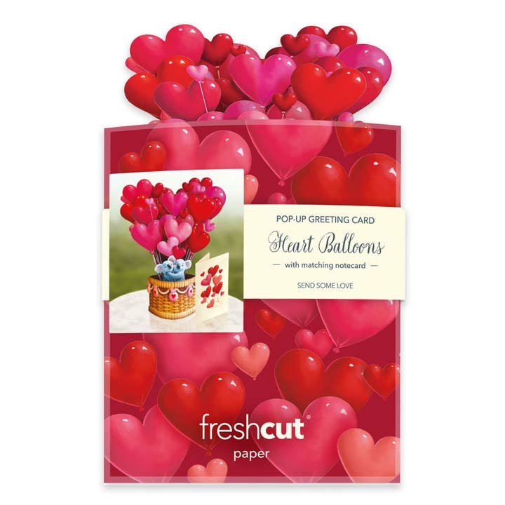 Mini Pop-Up Greeting Cards | Heart Balloons