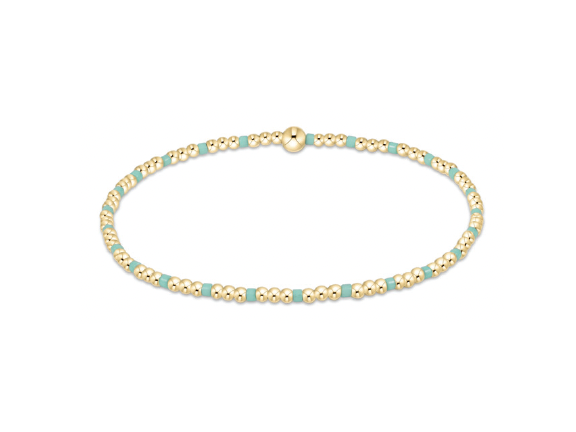 Hope Sincerity Pattern 2mm Bead Bracelet | Mint