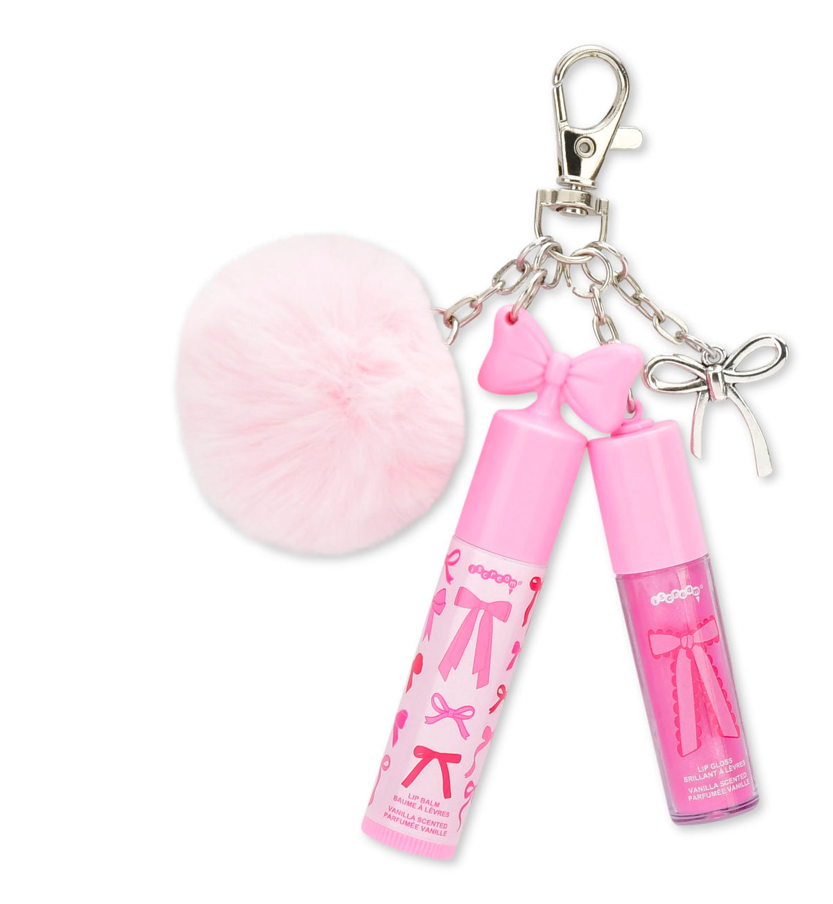 Bow Lip Gloss & Lip Balm Key Chain Set