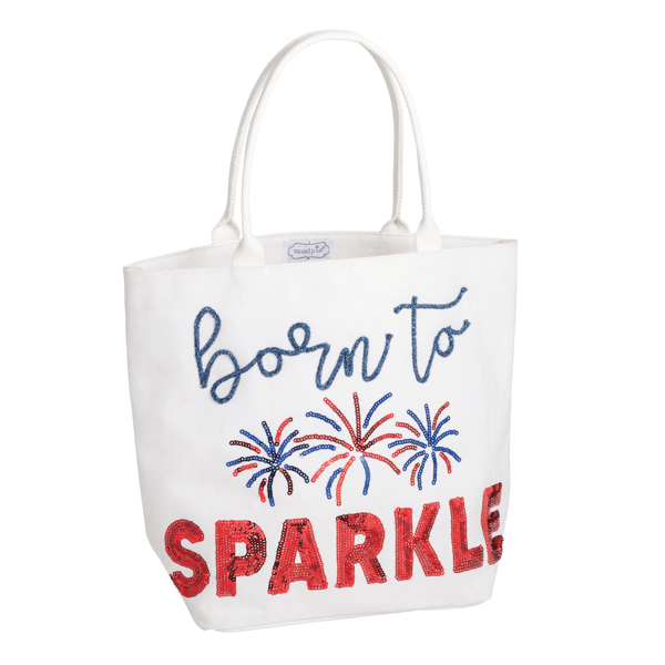 White Americana Sparkle Tote