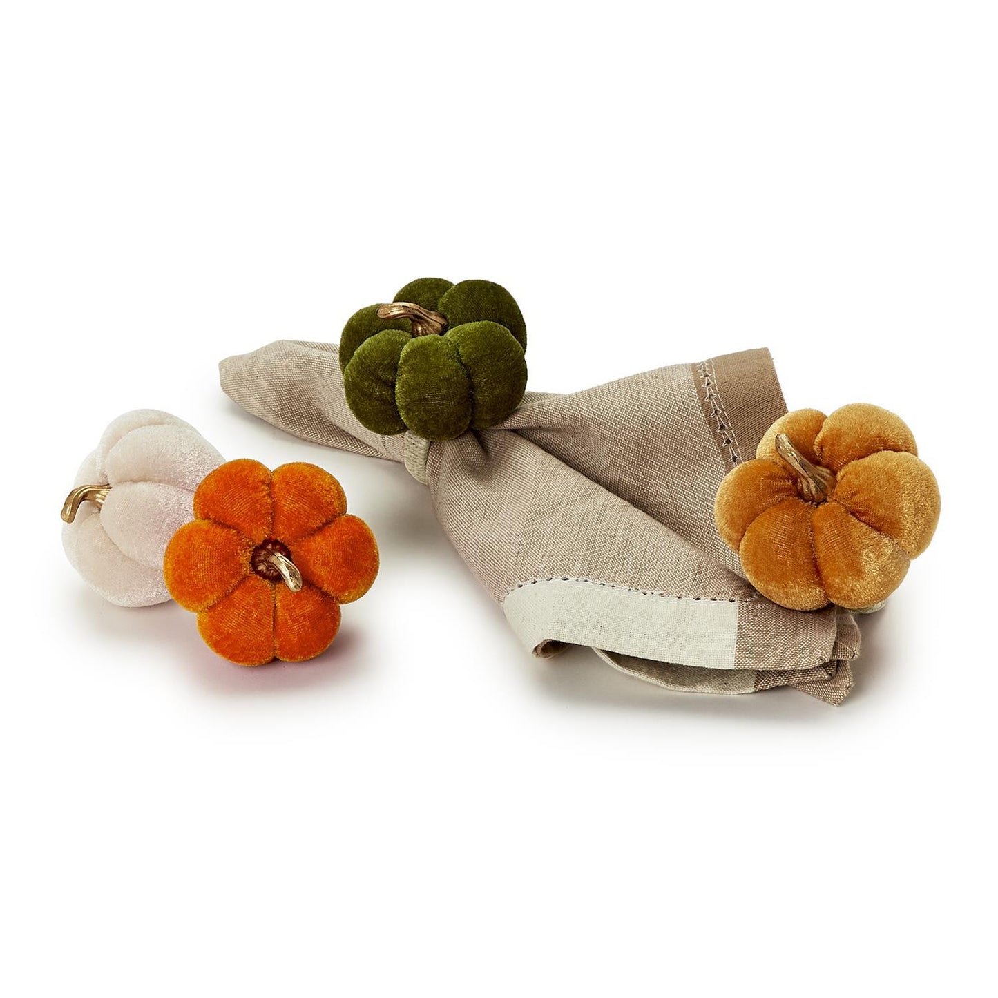 Velvet Pumpkin Napkin Rings | Assorted Colors