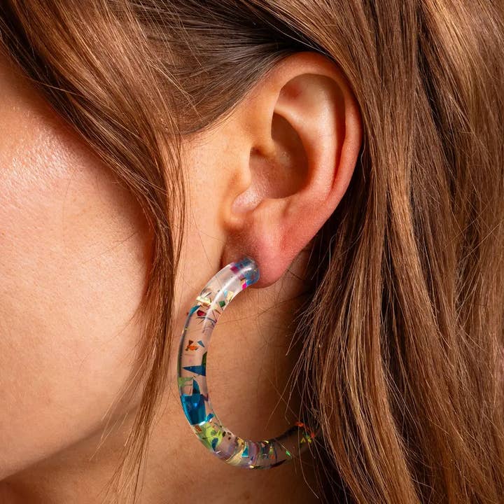 Confetti Hoop Earrings | Colorful