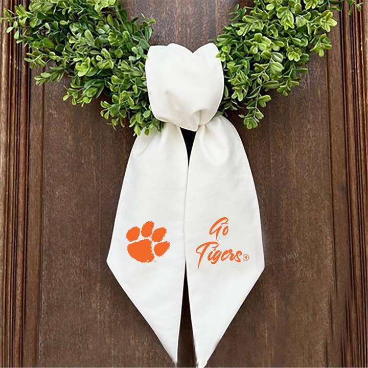 Embroidered Logo Wreath Sash | Clemson