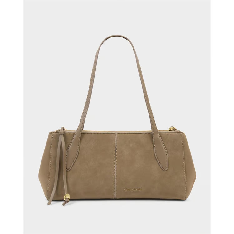 Hattie Suedette Shoulder Bag | Taupe