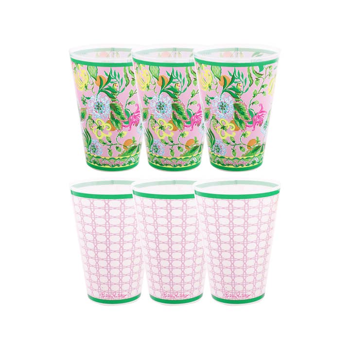 Pool Cups | Via Amore Spritzer/Conch Shell Pink Caning