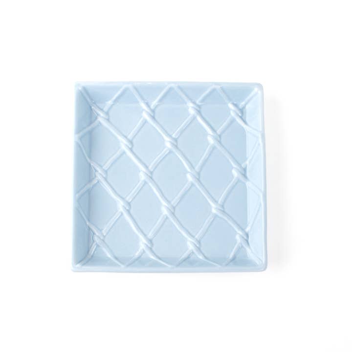 Textured Beverage Napkin Tray | Light Blue