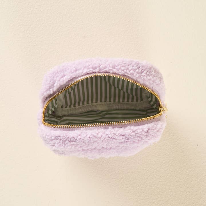 Square Teddy Pouch | Dainty Floral Purple