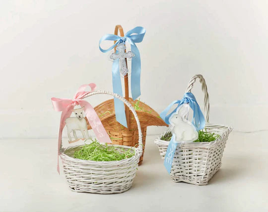 Easter Basket Ornament | Pink Cross