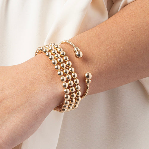 Classic Gold 3mm Bead Cuff | Gold