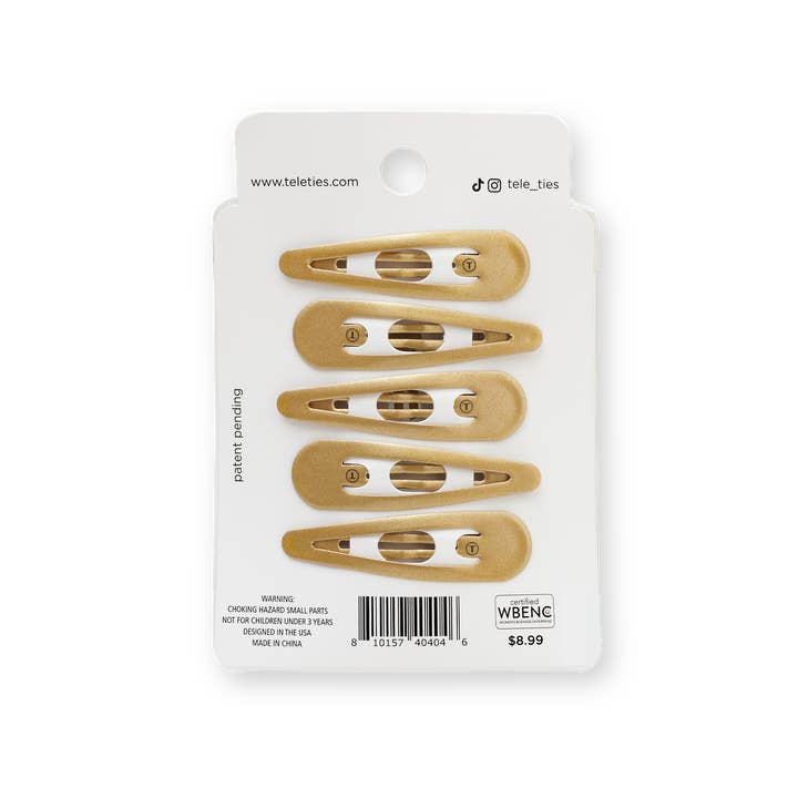 Teleties | Snap Clip | 6 Count | Gold