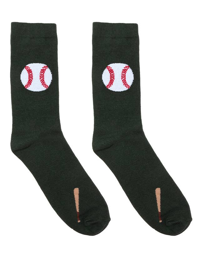 3D Packaged Crew Socks | Baseball w/ Bat