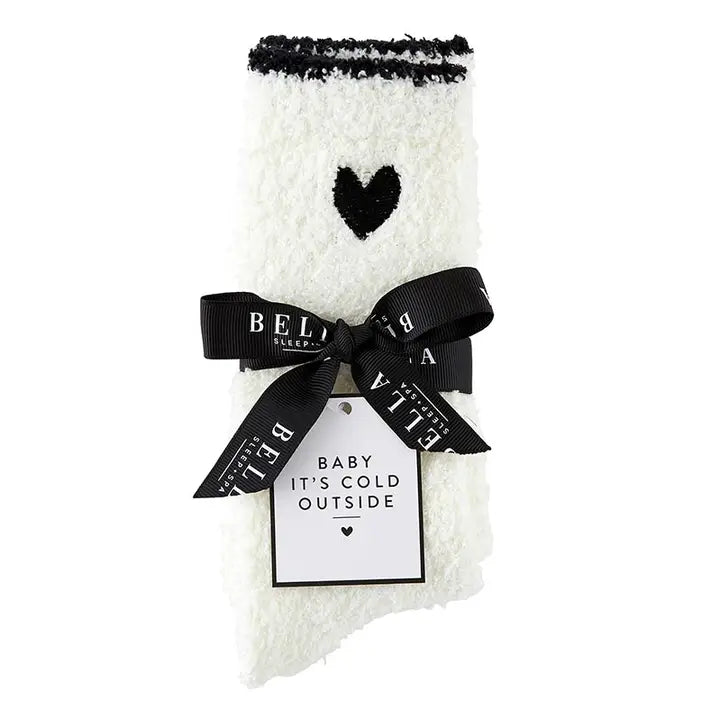 Cozy Socks | Black Trim & Black Heart