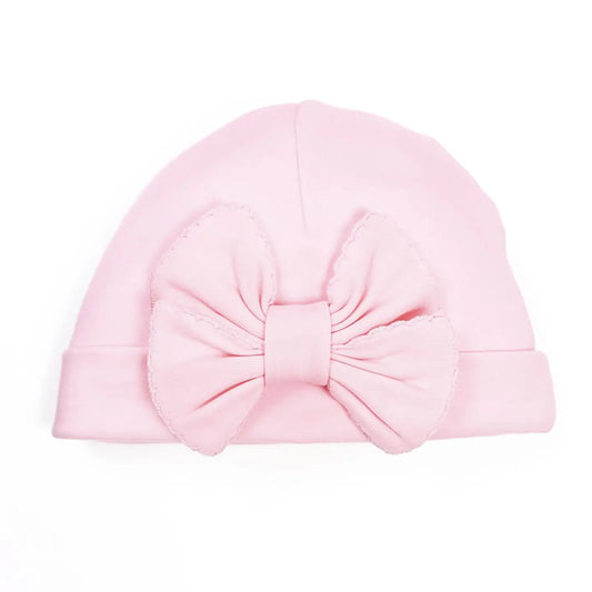 Essentials Solid Pink Bow Hat