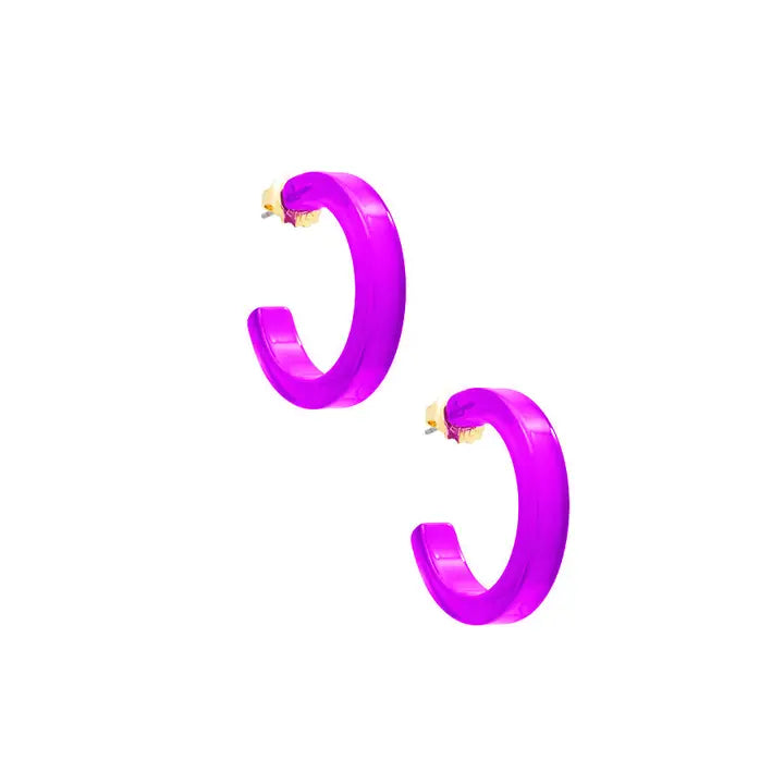 Small Resin Hoop Earring | Purple