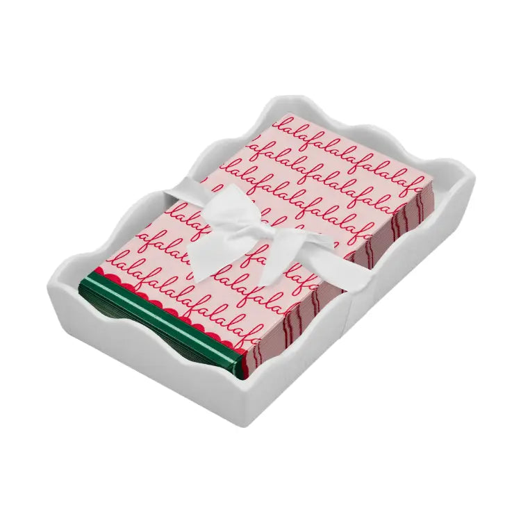 Ceramic Guest Towel Napkin Tray | Tis the Season