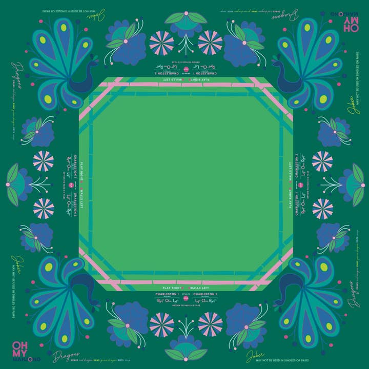 Mahjong Mat | Birdie Green