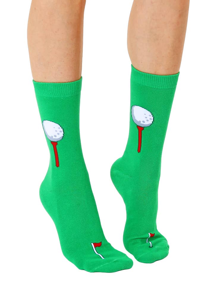 3D Packaged Crew Socks | Golf Ball On Tee