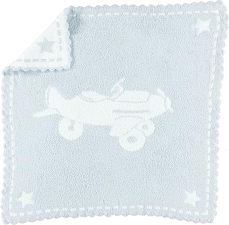 Cozy Chic Scalloped Receiving Blanket | Blue/White Airplane
