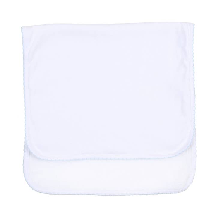 Essentials Burp Cloth | Blue Trim