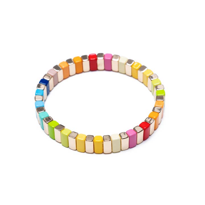 Golden Rainbow Tile Bracelet