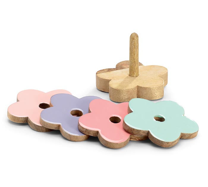 Color Wooden Flower Coaster Set
