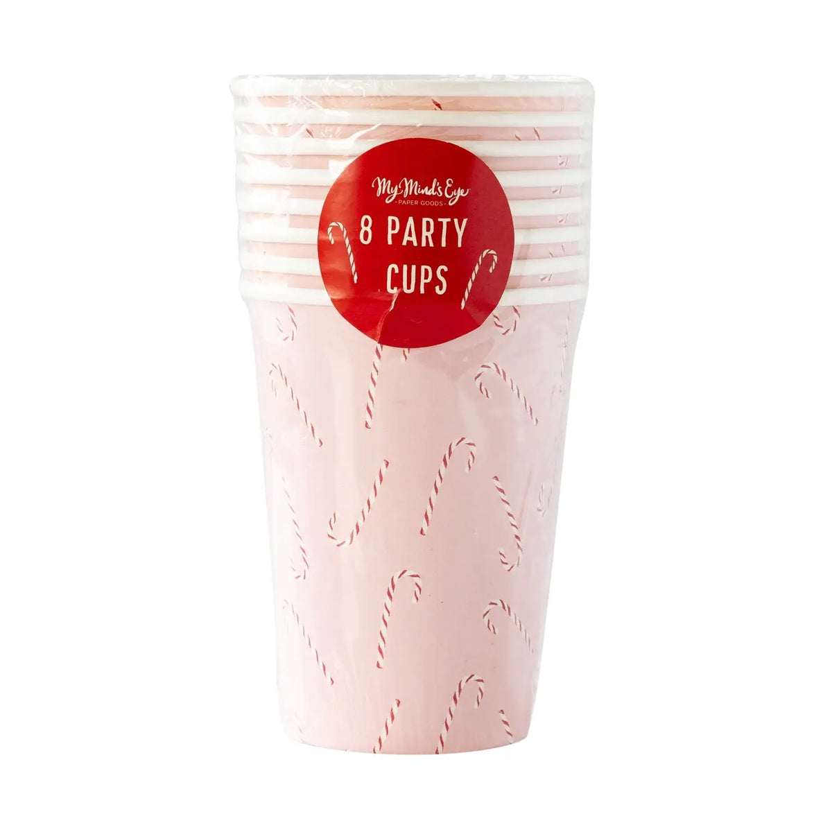 Whimsy Santa/Scattered Candy Cane Paper Party Cups