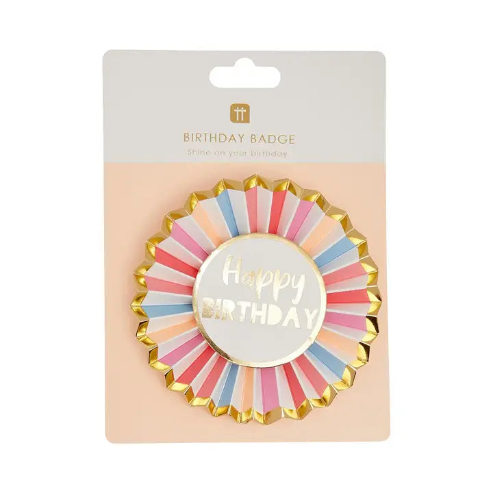 Happy Birthday Badge | Rose Gold